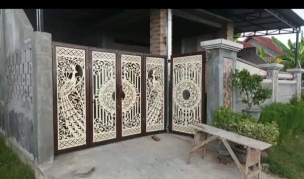 Pembuatan.kanopi.pagar.tralis.plapon.atap. ditaman