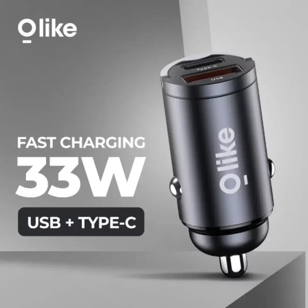 Olike Car Charger Fast Charging 30W Type-C iPhone Android USB 25W