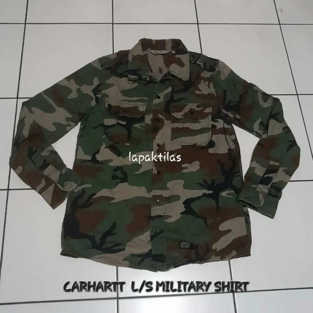 CARHARTT WIP Military Shirt Kemeja Woodland Fashion Casual Camouflage