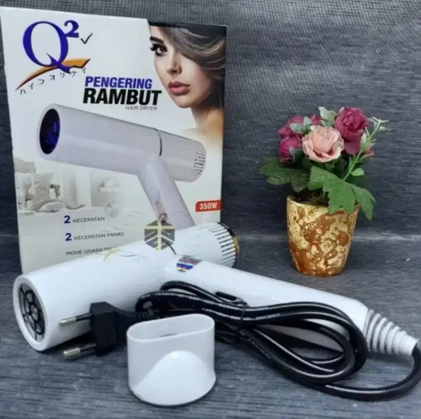 Ready BJM! Hair dryer pengering rambut Q2 350 watt gratis antar BJM