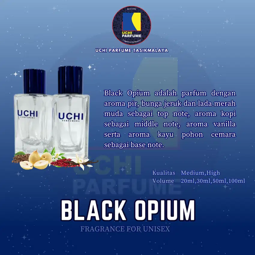 Uchi Parfume Best Seller Parfum Black Opium 20ML,30ML,50ML,100ML