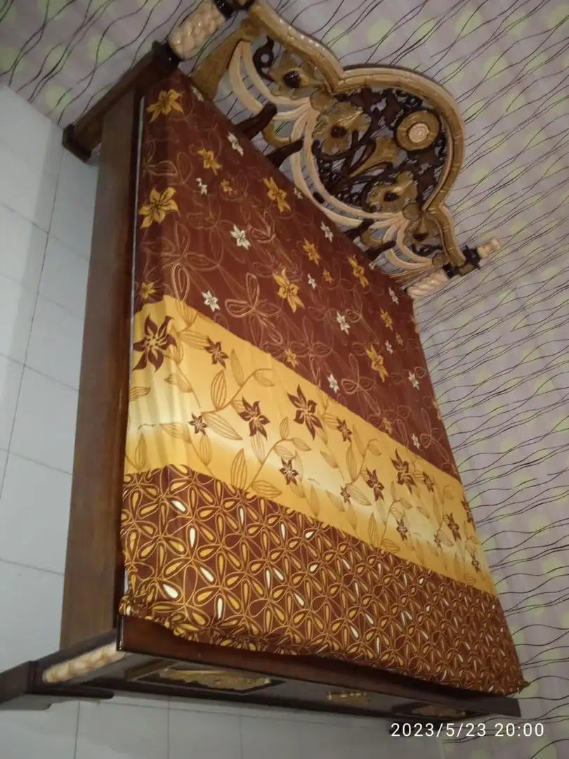 Kasur tempat tidur kayu jati (tanpa spring bed)