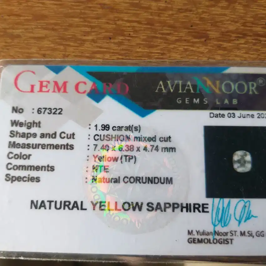 Dijual natural yellow safir ring perak mewah