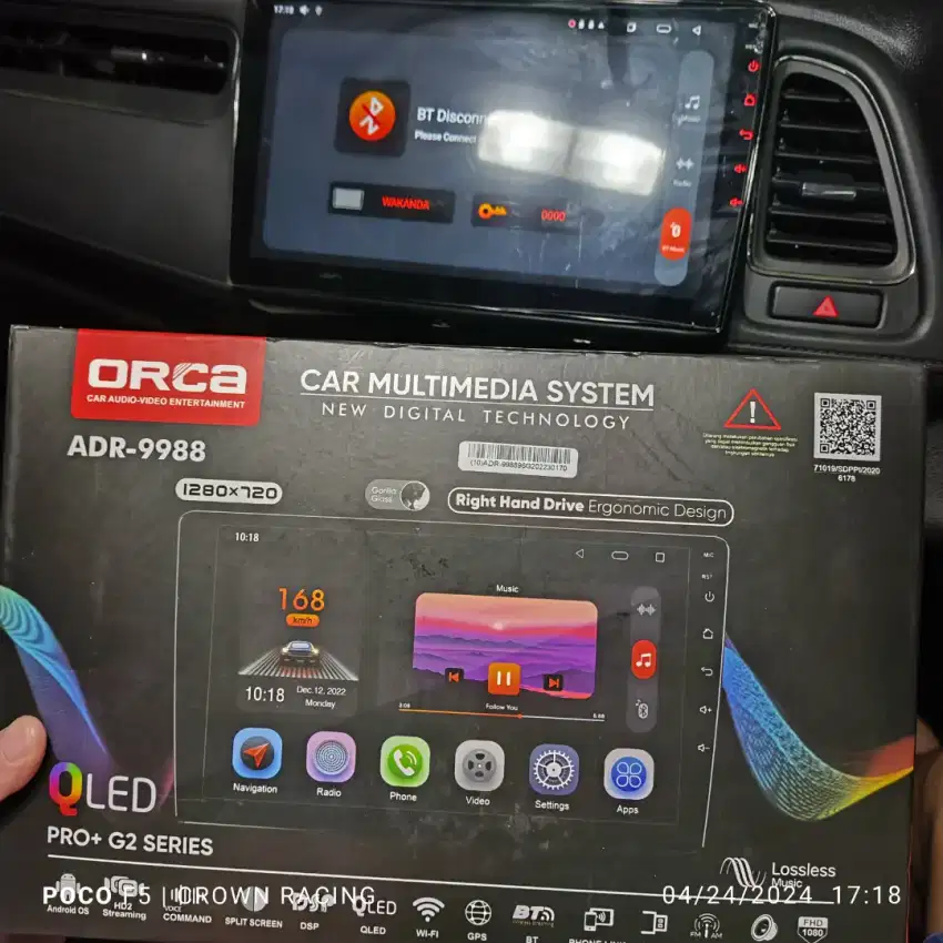 Audio mobil Headunit orca adr 9988 pro plus g2 6gb 128gb