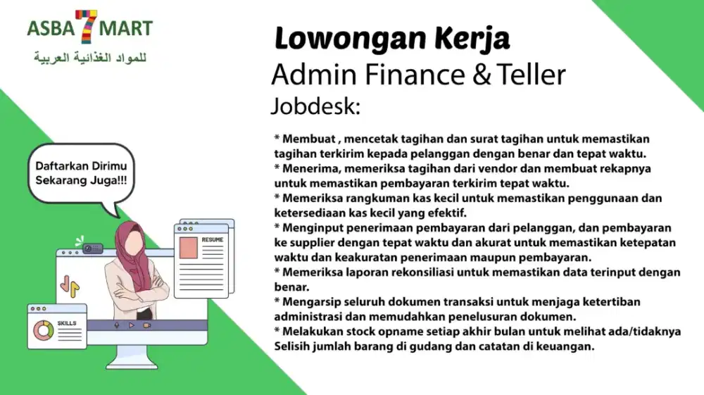 Admn finance & teller