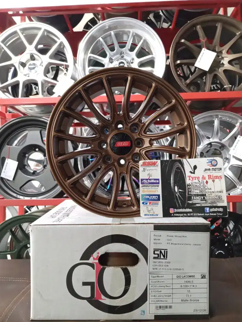 Velg gio lacombe r14 4x100/114.3 lbr6,5 et15