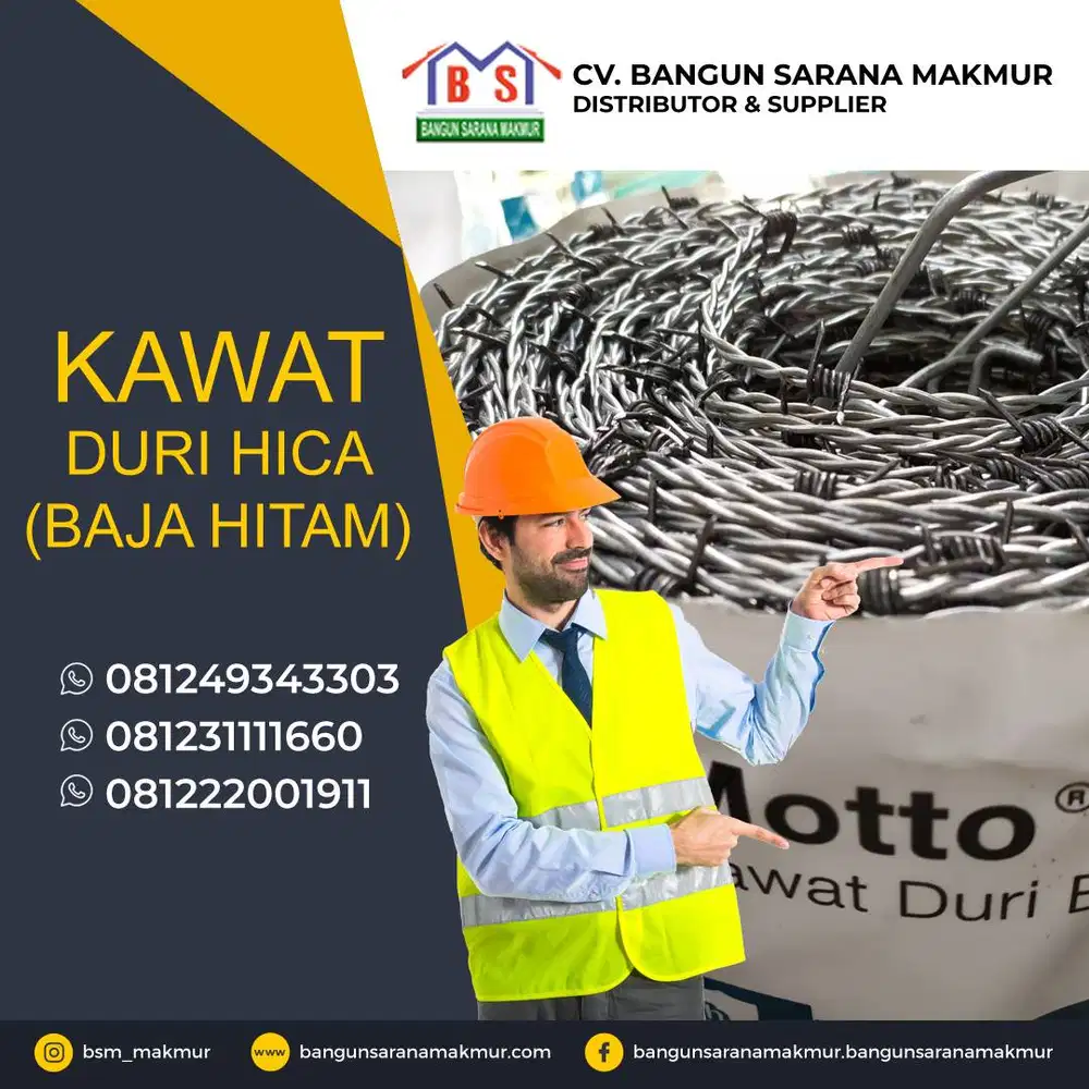 MURAH!! KAWAT DURI BAJA HITAM 100 METER DI BALI