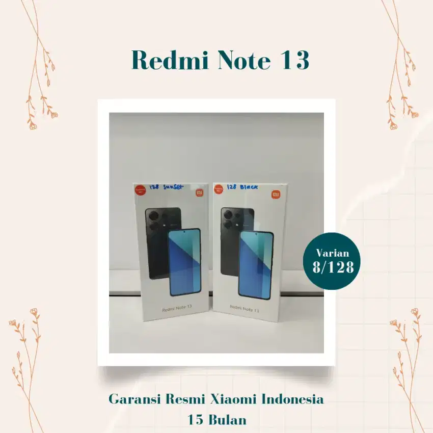 Redmi Note 13 8GB+128GB Garansi Resmi 15 Bulan.