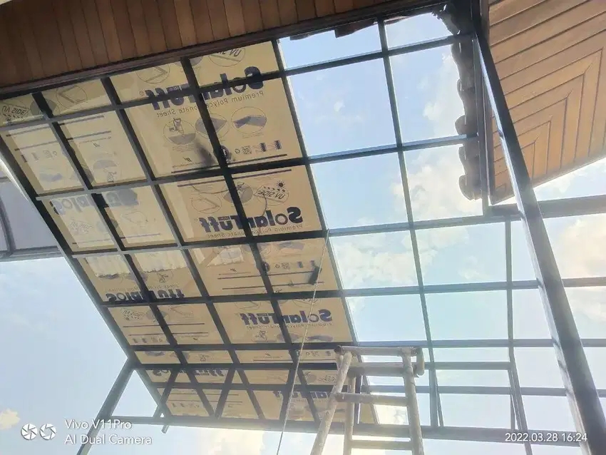 Kanopy solar flatt. kanopy atap transparan murah