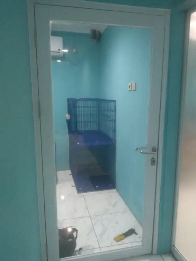 Pintu alumunium kaca office uk max s.d 220cm x 100cm harga terpasang