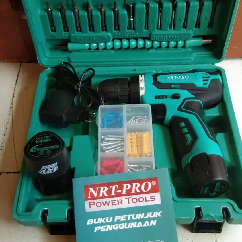 Mesin Bor Battery / Baterai Cordless Drill Set 26 Pcs NRT-PRO DC-330