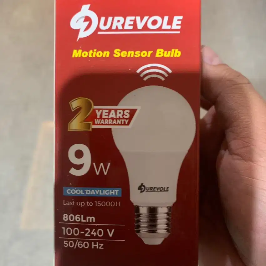 durevole lampu sensor cahaya gerakan 9watt day putih