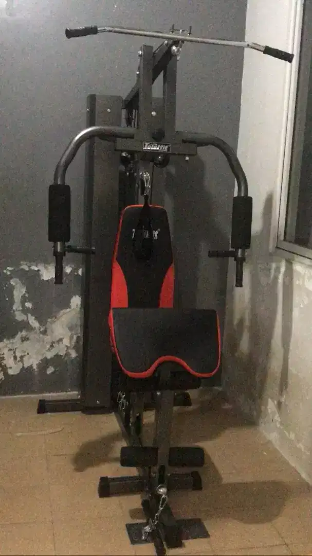 Alat fitnes home gym satu sisi hitam Merah