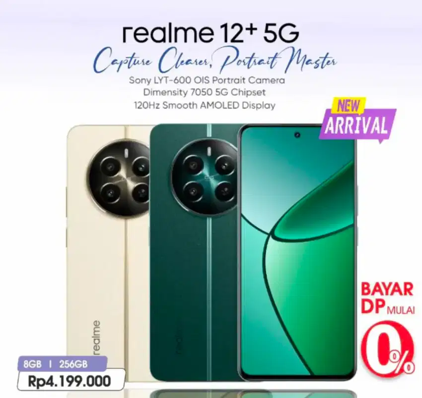 REALME 12+ 5G RAM 8+8/256 NFC. BARU SEGEL. GARANSI 1TAHUN