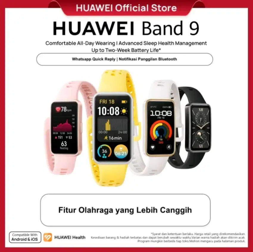 Huawei Band 9 Smartband Smart Band Smartwatch AMOLED Garansi Resmi