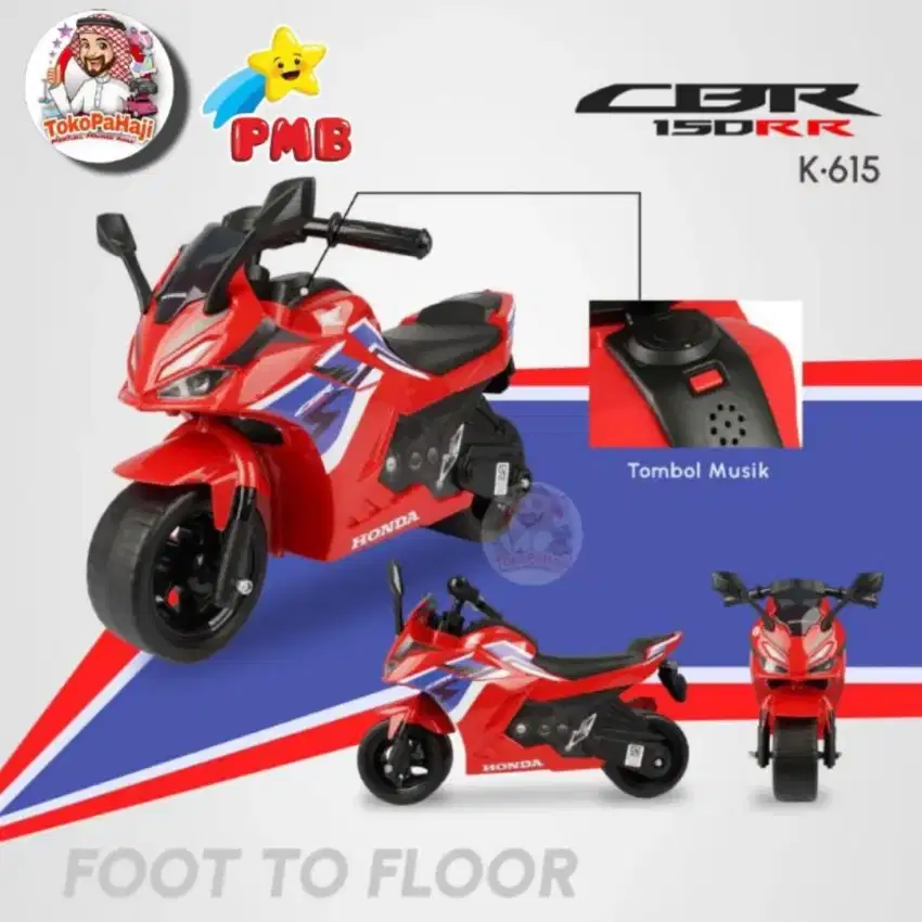 Mainan Motor Anak K615 CBR 150RR - PMB TOYS. Foot to floor.