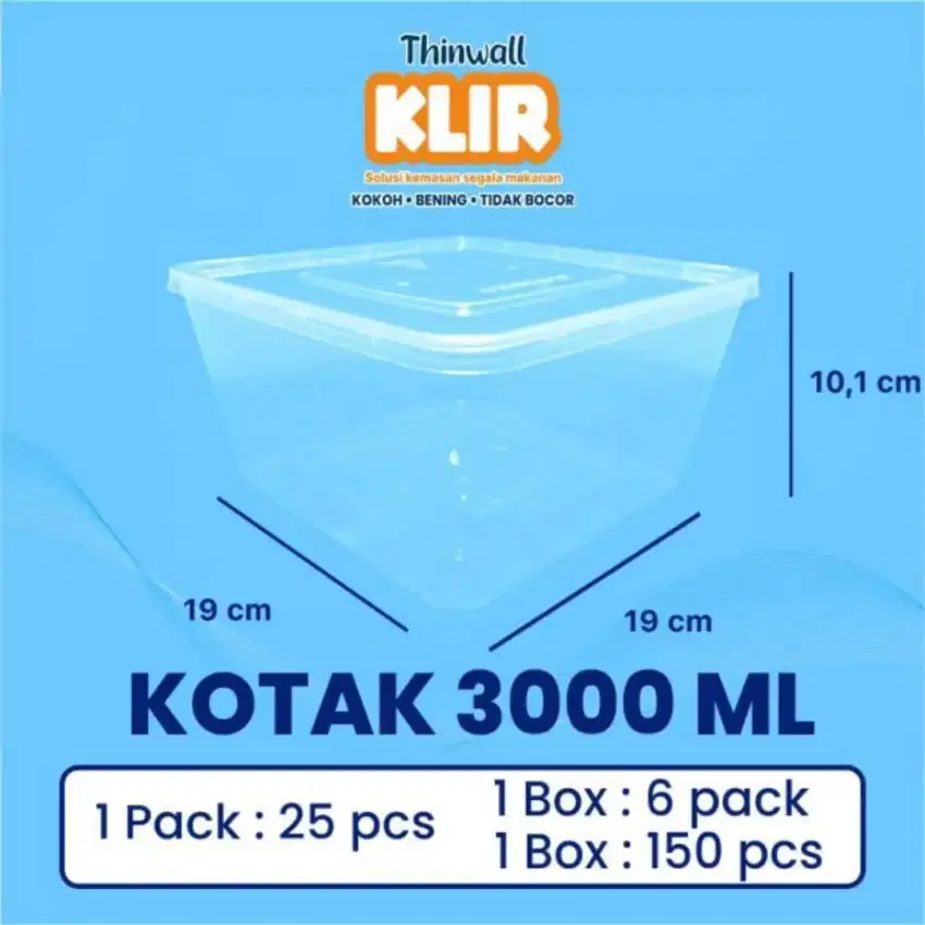 Thinwall Box jumbo merk KLIR kapasitas 3000ml