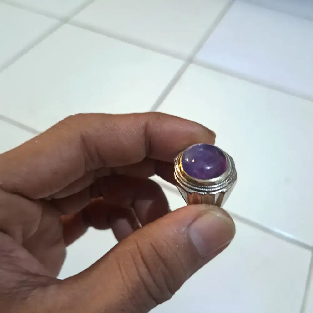 Natural batu akik kecubung wulung serat es