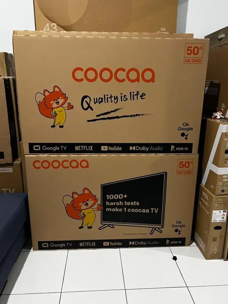 Coocaa TV 50 Google TV Android 11 UHD 4K Dolby HVC HDMI Resmi 3th