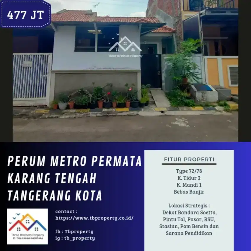 DIJUAL RUMAH DI PERUM METRO PERMATA KARANG TENGAH TANGERANG - LELANG