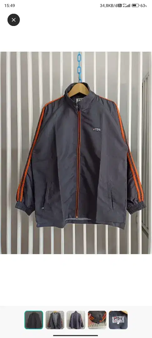 Jaket sport coach windbreaker abu grey FTZA