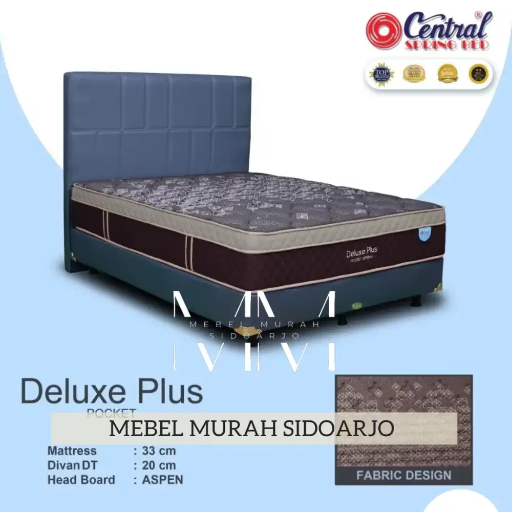 Springbed Central Deluxe Plus Pocket Plushtop 90x200 satu orang twin