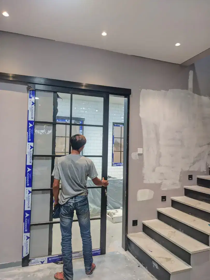 TERBAIK! pintu sliding tunggal aluminium