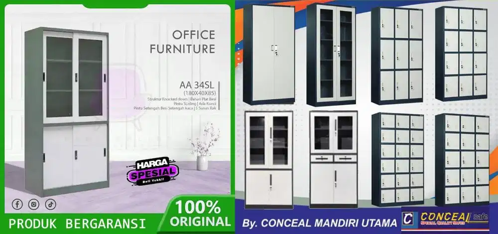 Lemari arsip lemari loker locker besi sliding