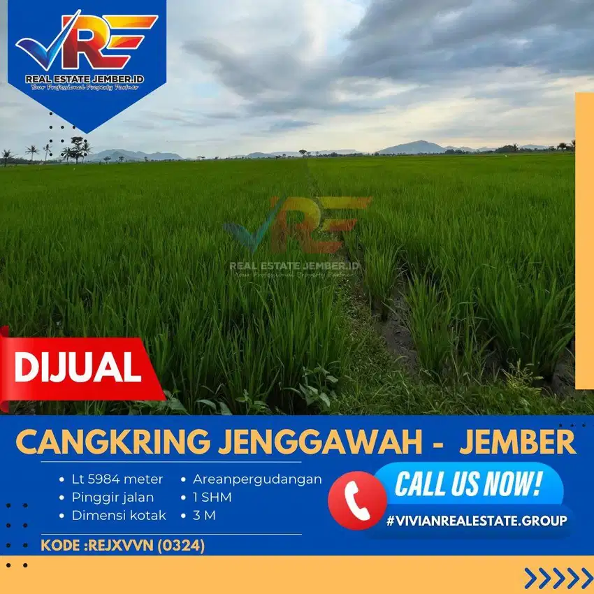 TANAH PINGGIR JALAN DI CANGKRING JENGGAWAH JEMBER