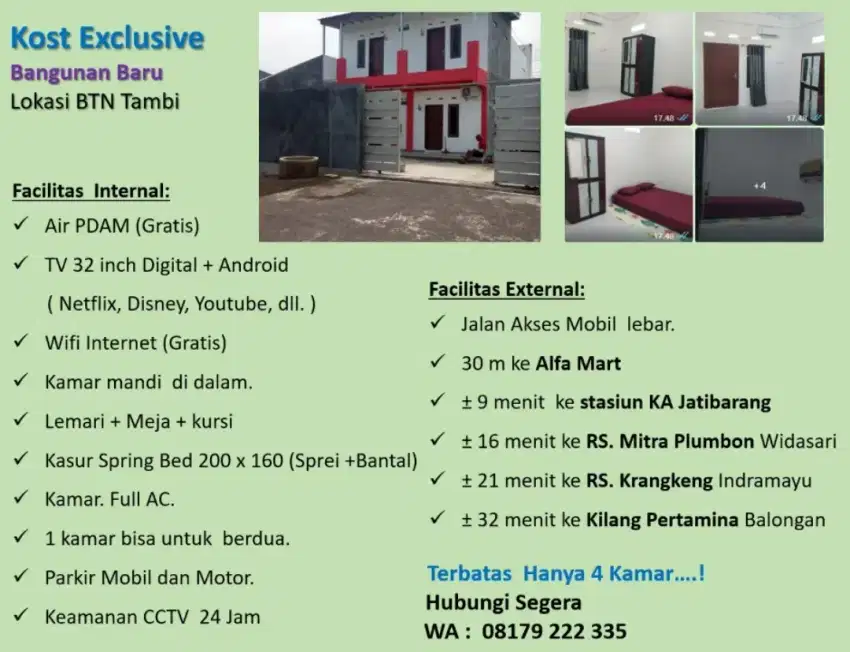 Kost Exclusive Facilitas Lengkap.