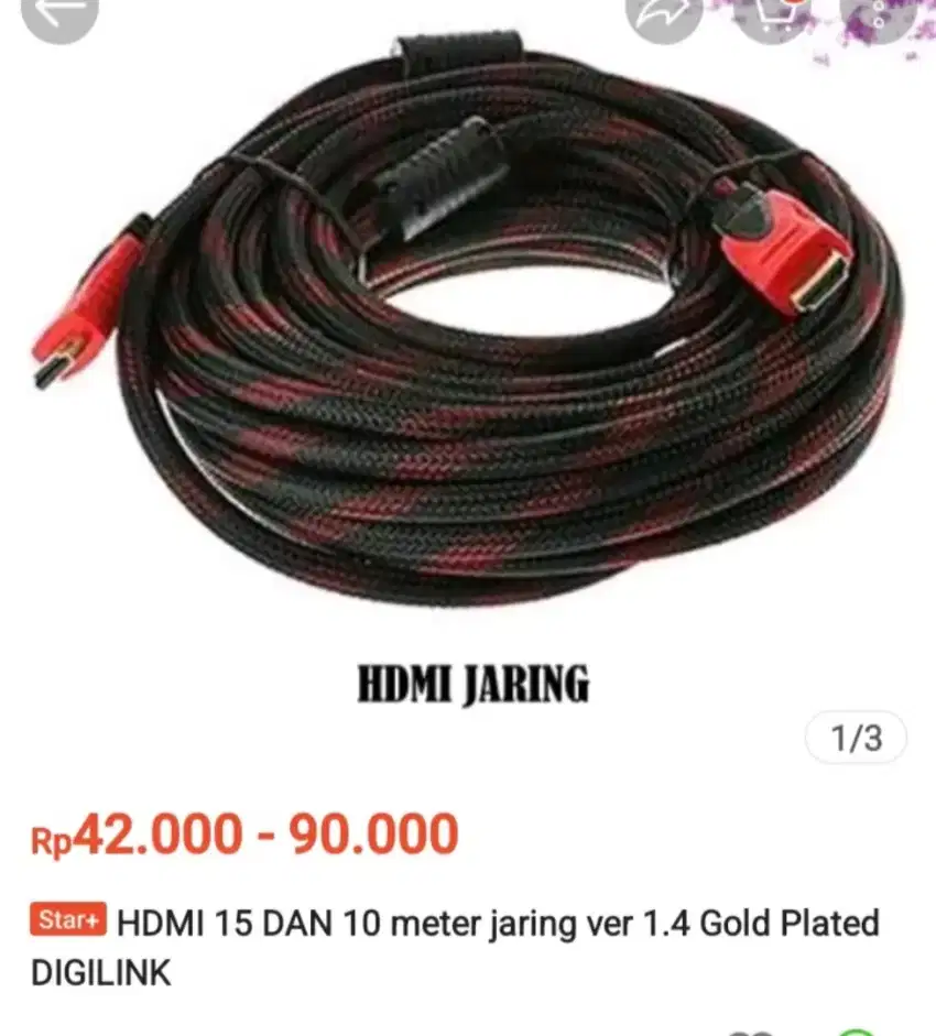 HDMI jaring ver 1.4 gold plated DIGLINK 10 meter