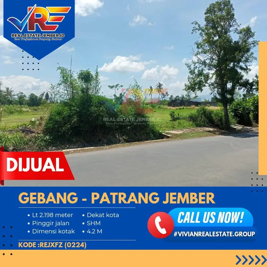 TANAH PINGGIR JALAN DI SLAWU PATRANG JEMBER