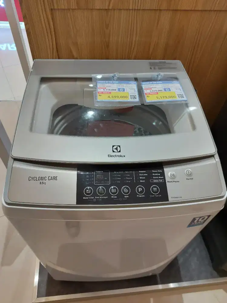 MESIN CUCI TOP LOADING ELECTROLUX EWT8588H1WB 8,5 kg
