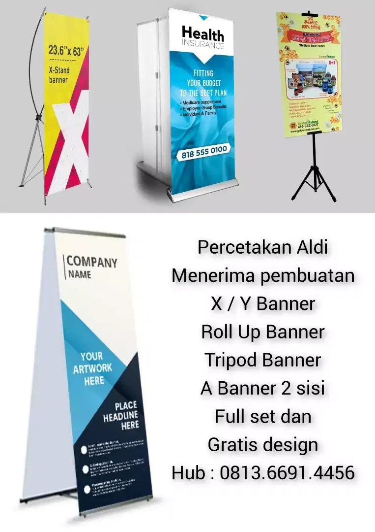 Percetakan X/Y/A Banner, Roll Up Banner, Bendera, Umbul Umbul, Neonbox