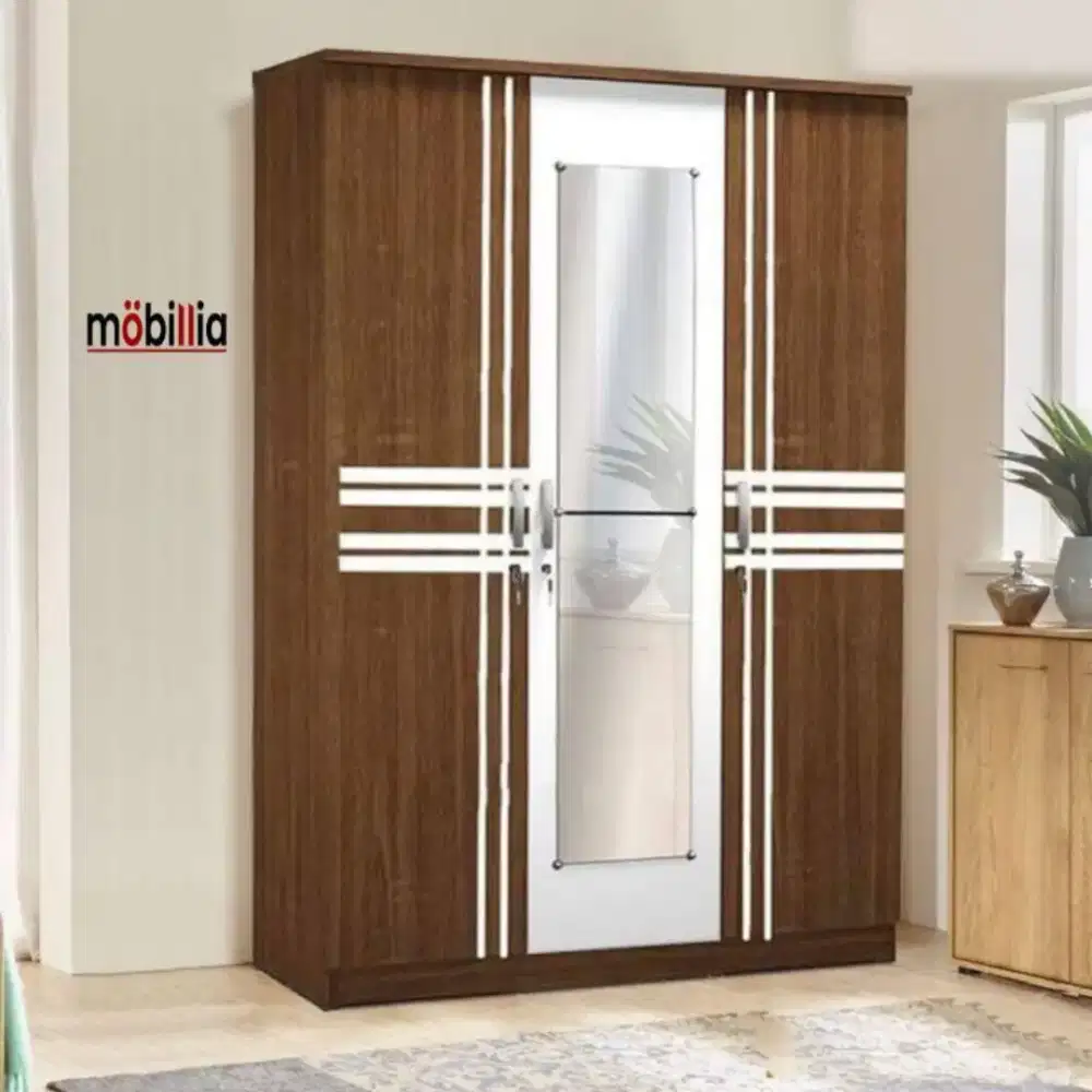 Lemari Pakaian Minimalis Cermin kokoh elegant