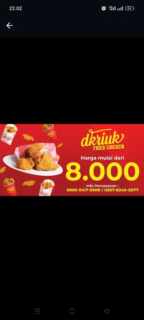 Dibutuhkan Karyawan Outlet Fried Chicken