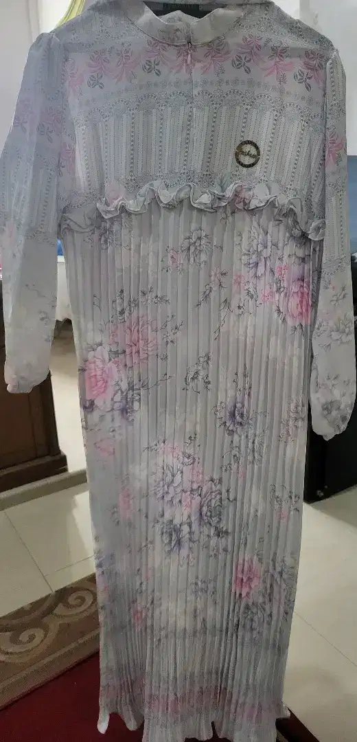 Gamis kerudung PLISKET BUNGA