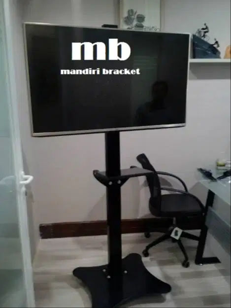 Bracket TV Floor Stand Besi Plat Kupu Kupu custom size 32-60