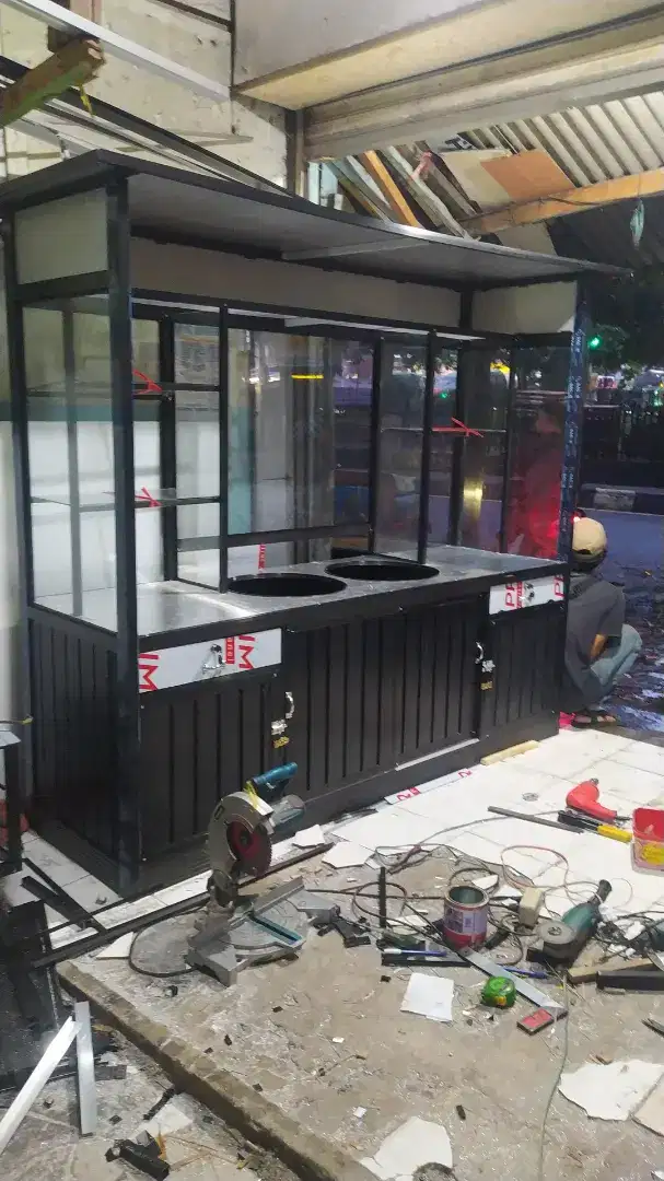 Jual etalase stand di tempat etalase mie baso / mie ayam