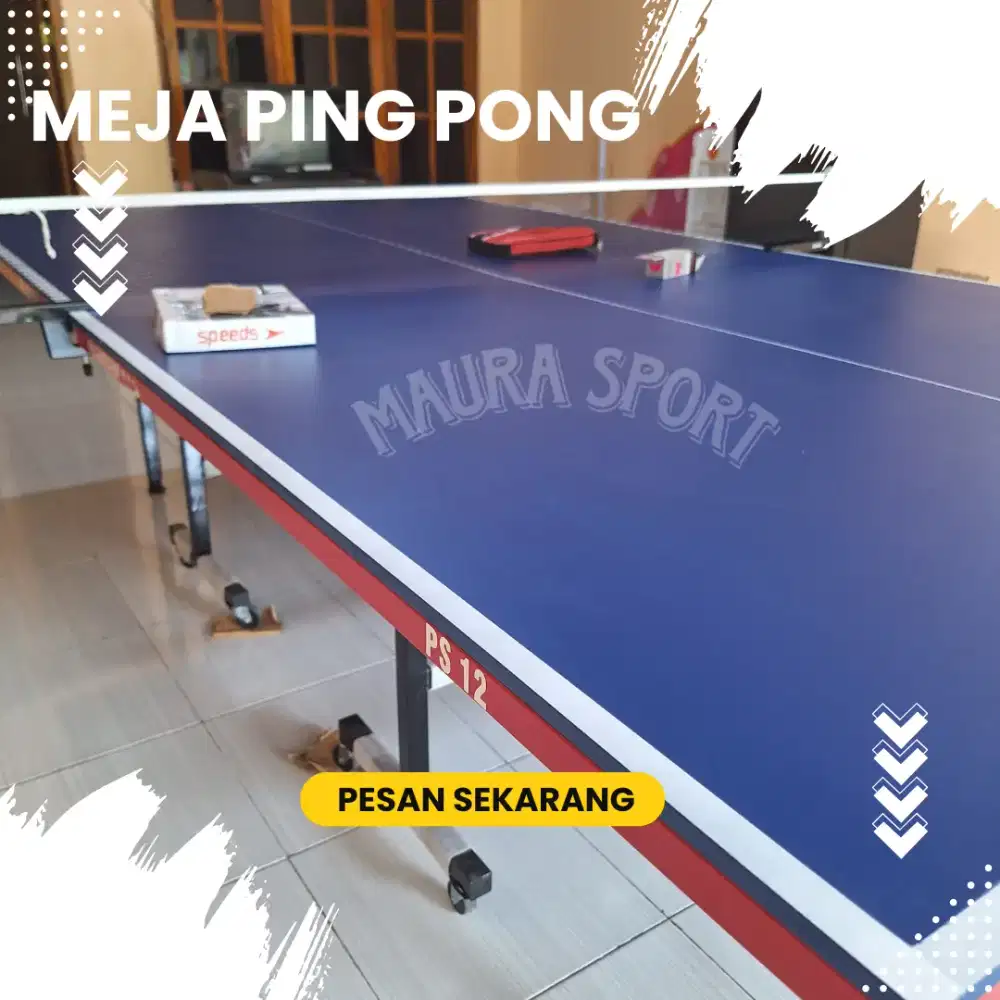 Dengan perlengkapan!!! Tenis Meja Ping pong, rangka besi.