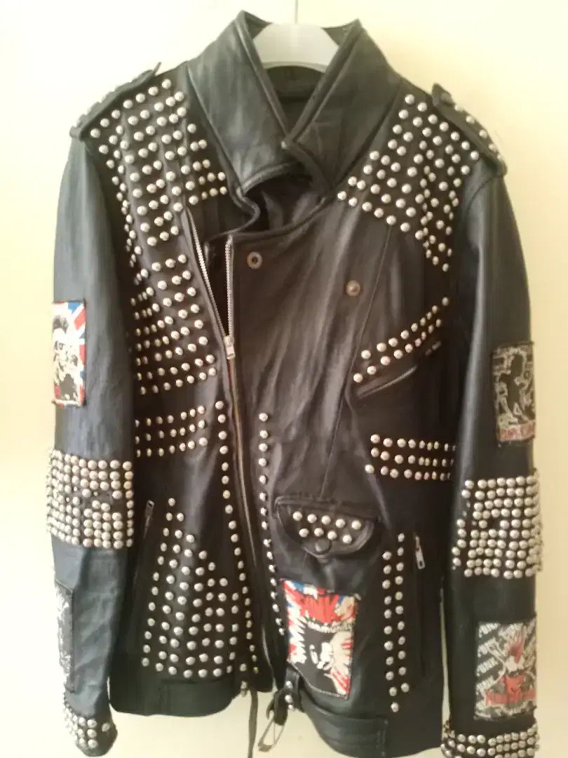 Jaket punk kulit asli