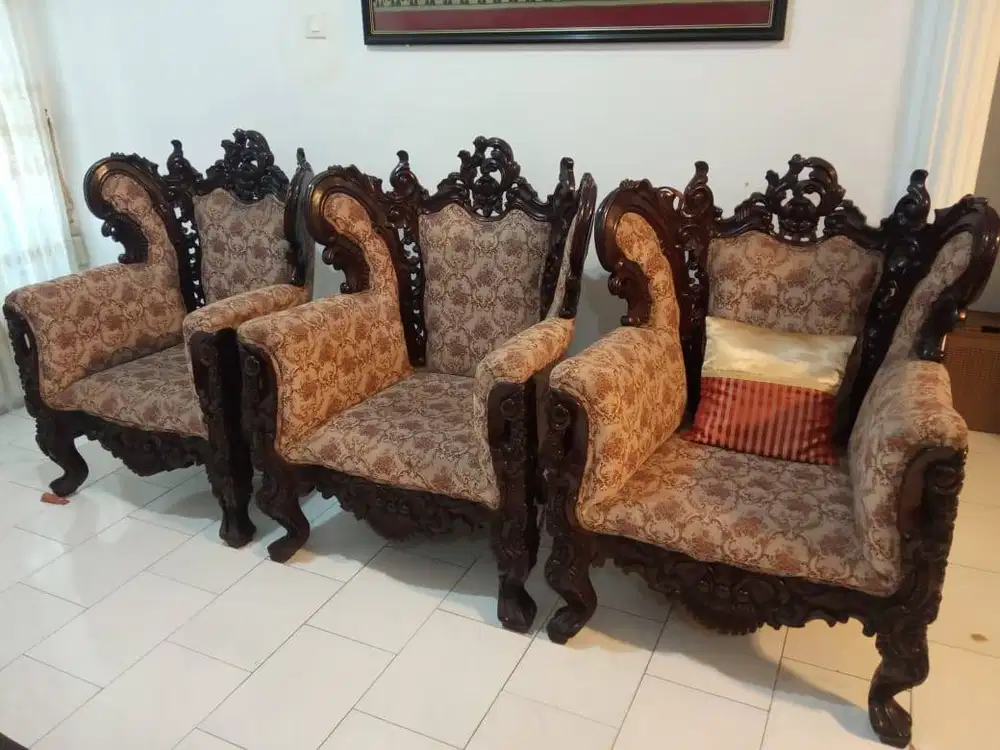 Jual Murah 1 Set Kursi Tamu Jati