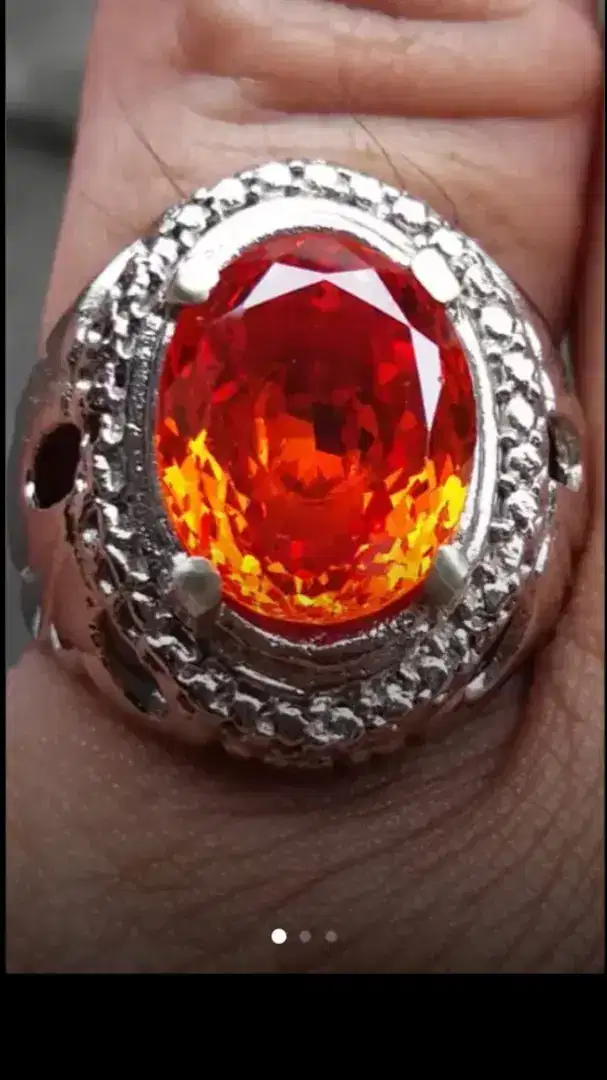 Jual Batu Cincin Permata Red Oranye Tourmaline Cutting Keren bgt