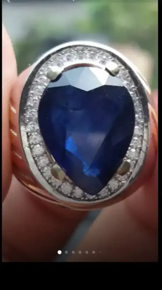 Jual Batu Cincin Dark Royal Blue Sappire Cutting Keren