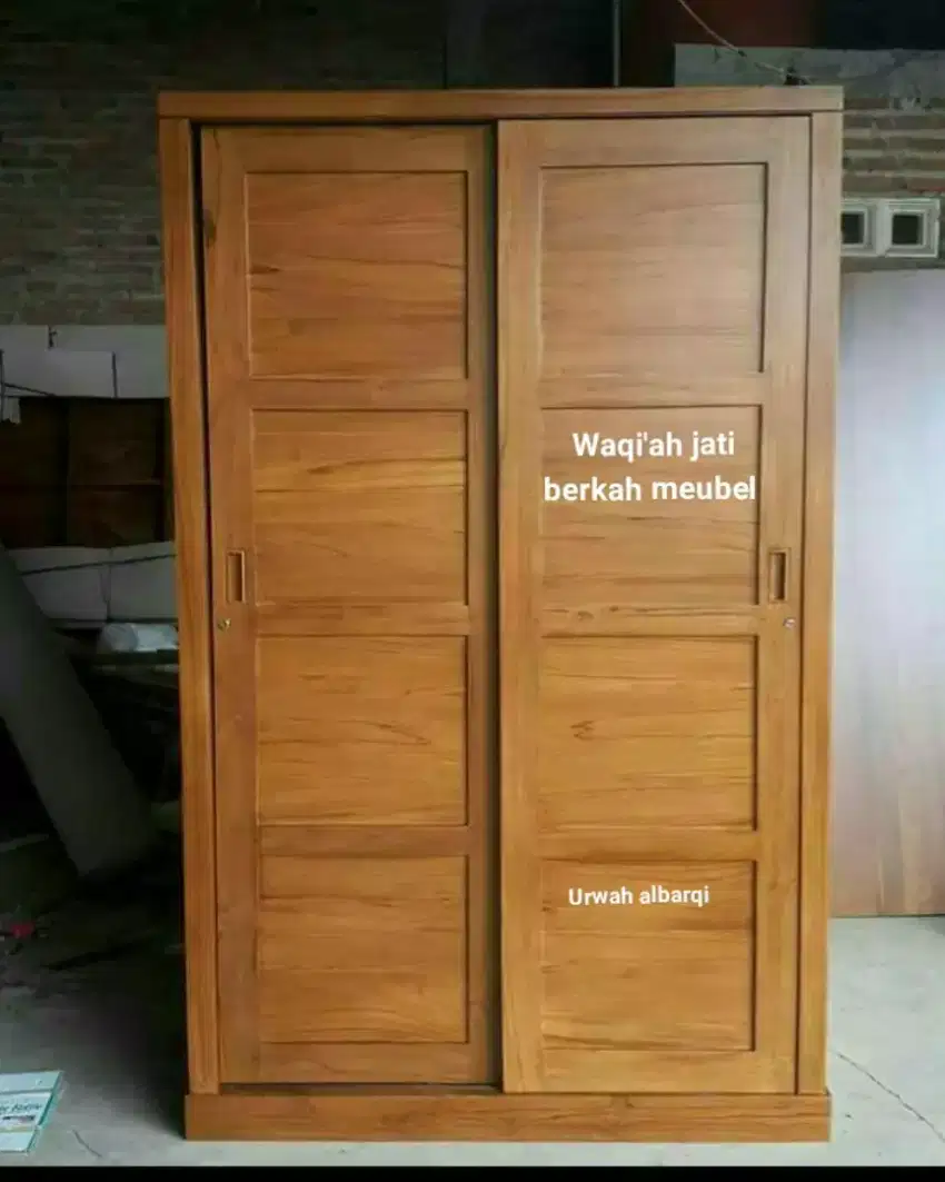 Lemari baju minimalis modern pintu 2,kayu jati tua