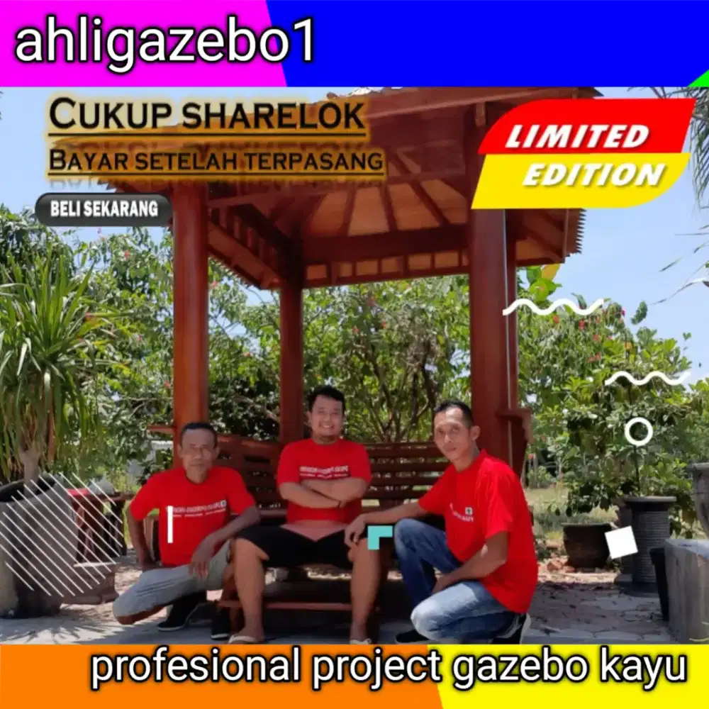 Gazebo kayu / gazebo taman / gazebo saung taman / saung
