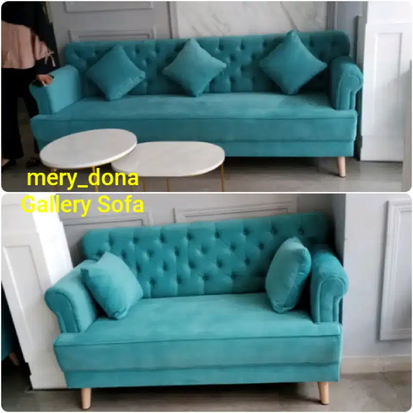 Sofa retro klasik modern variasi kancing disemarang