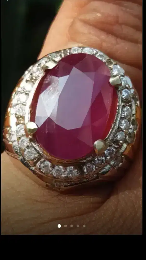 Jual Batu Cincin Permata Red Delima Ruby Cutting Top