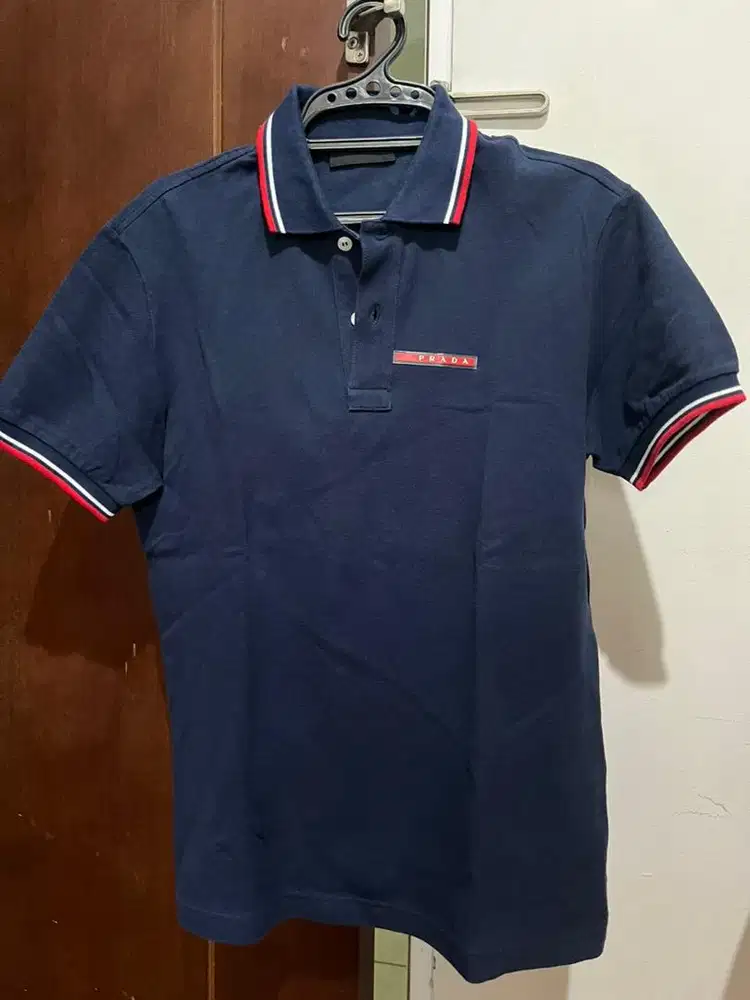 Prada authentic polo shirt kaos polo pria