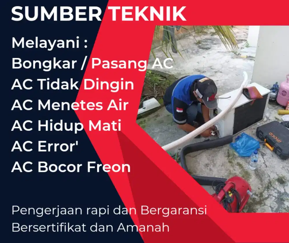 Bongkar pasang AC, service ac